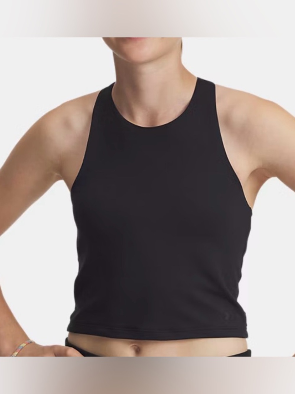 Under Armour Girls Black Crop Tank Top Youth M